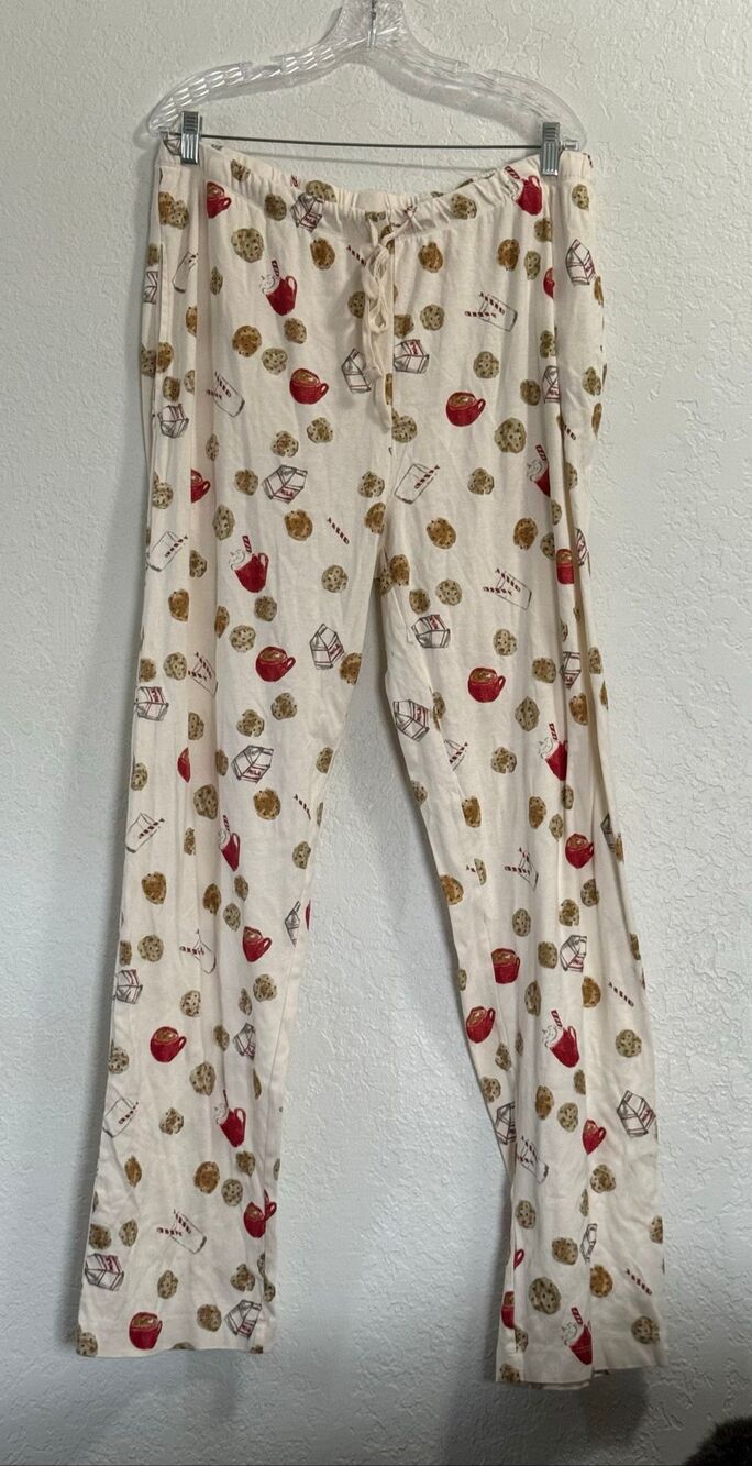 Burt's Bees Baby Milk and Cookies Pajama Pants XXL 2x  Christmas